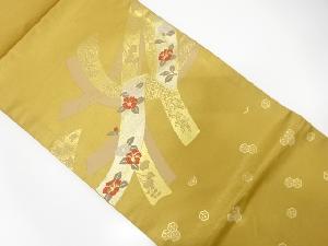 アンティーク　熨斗に椿・古典柄模様織出し袋帯（材料）